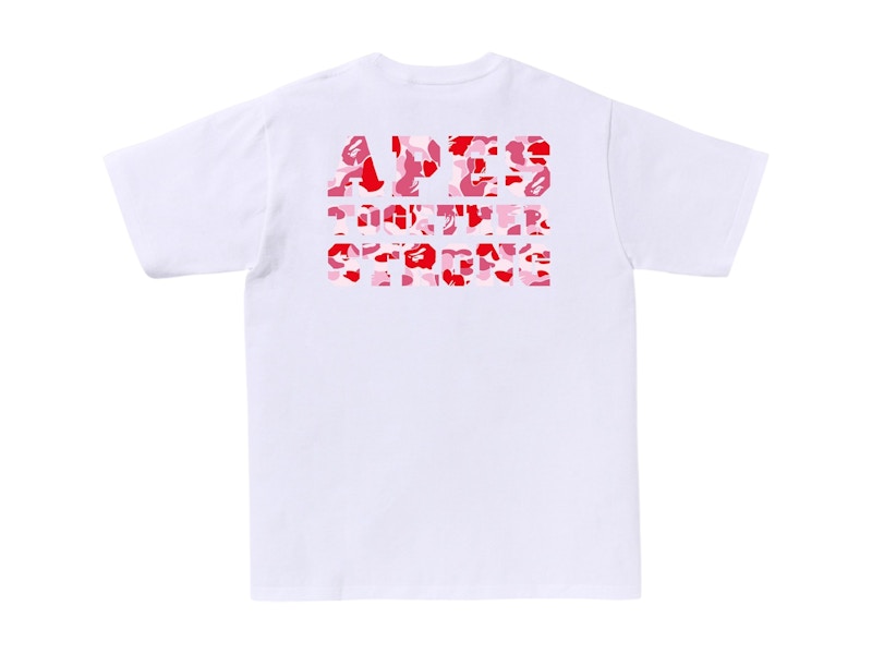 BAPE ABC Camo College ATS Tee White/Pink