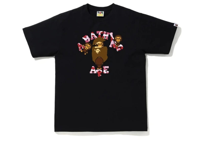BAPE ABC Camo College Milo Tee Black/Pink