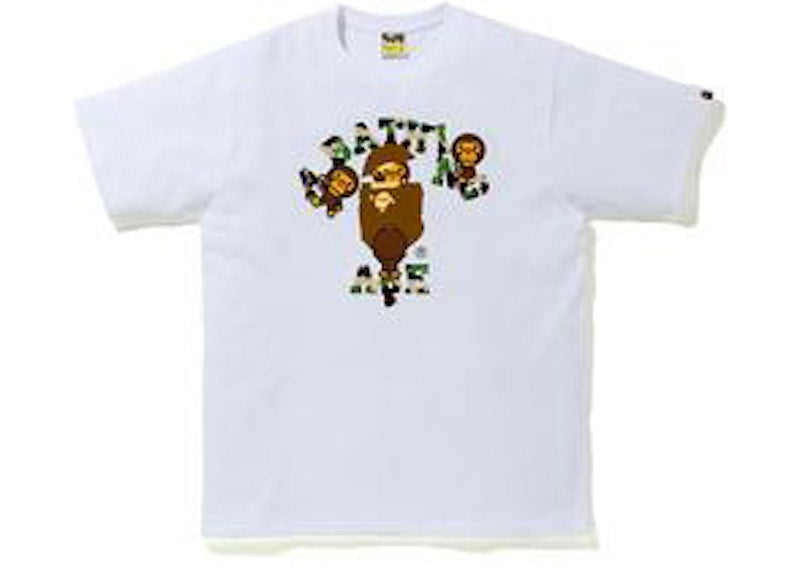 BAPE ABC Camo College Milo Tee White/Green