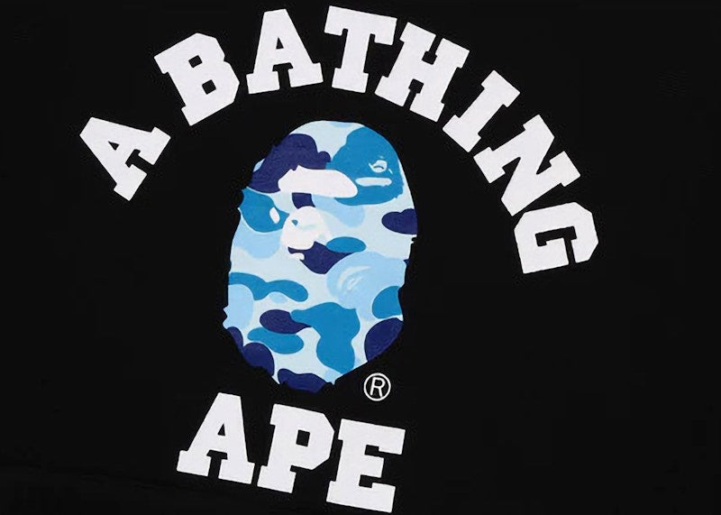 BAPE ABC Camo College Organic Cotton Pullover Hoodie Black/Blue