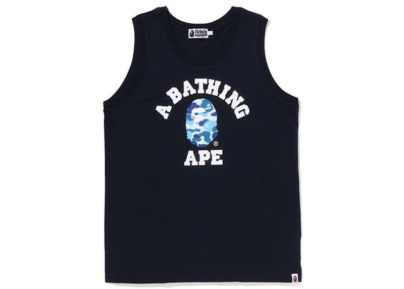 BAPE ABC Camo College Tank Top Black Blue