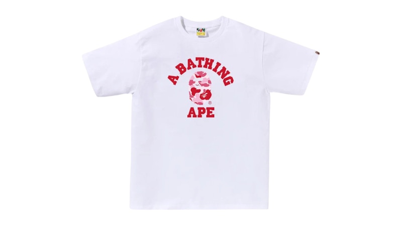 BAPE ABC Camo College Tee (SS25) White/Pink