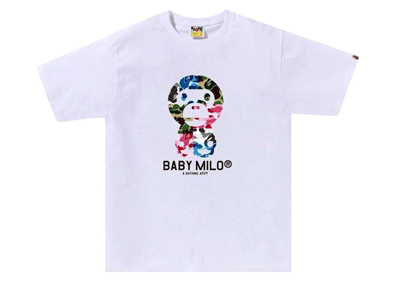 BAPE ABC Camo Crazy Baby Milo Tee White