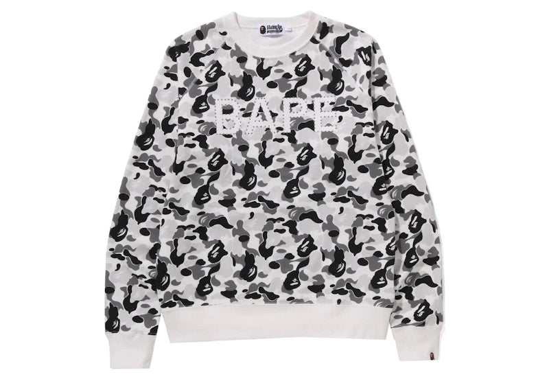 BAPE ABC Camo Crystal Stone Crewneck Gray