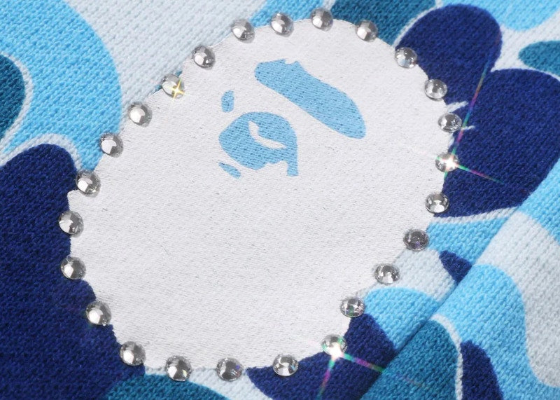 BAPE ABC Camo Crystal Stone Sweat Pants Blue