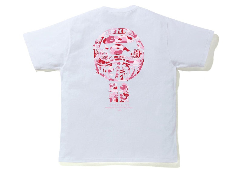 BAPE ABC Camo Daruma Tee White/Pink