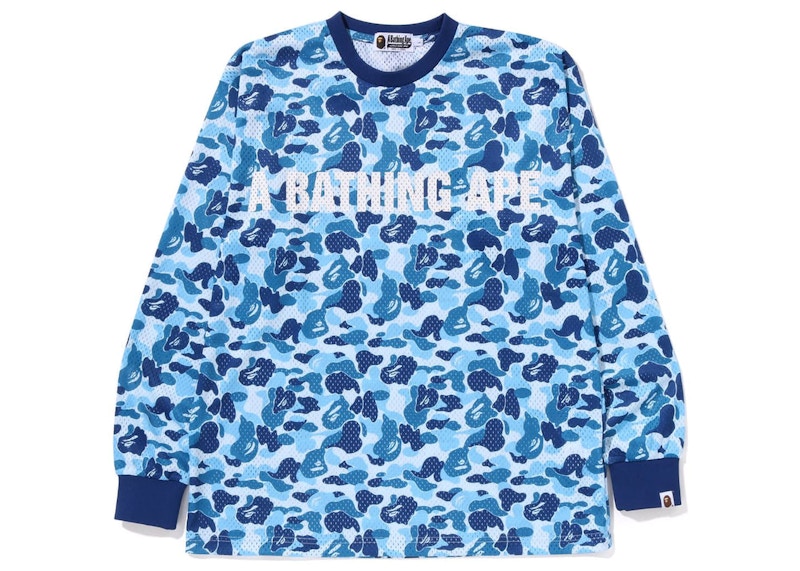 BAPE ABC Camo Mesh Relaxed Fit L/S Tee Blue