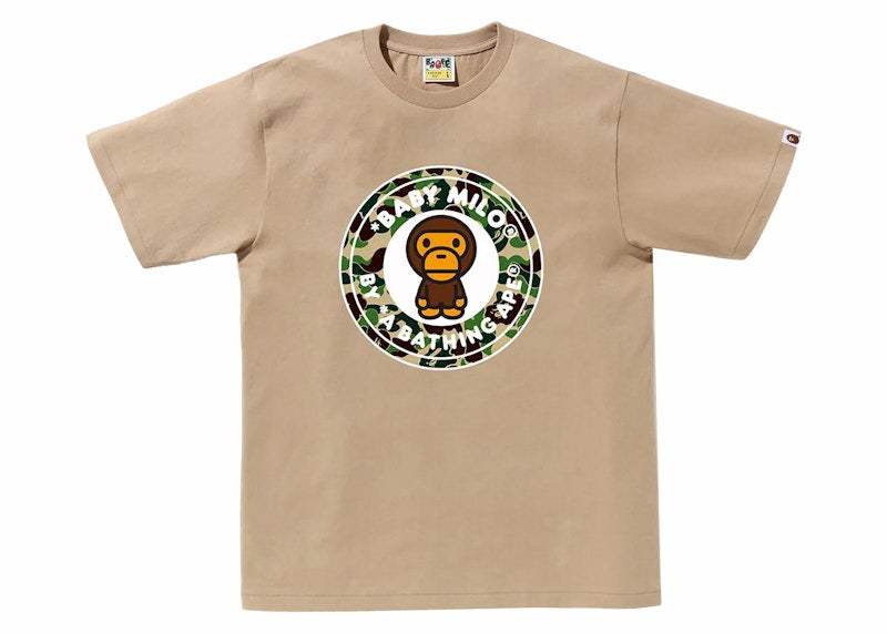 BAPE ABC Camo Milo Busy Works Tee Beige/Green