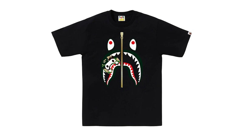 BAPE ABC Camo Milo Shark Tee (SS25) Black/Green