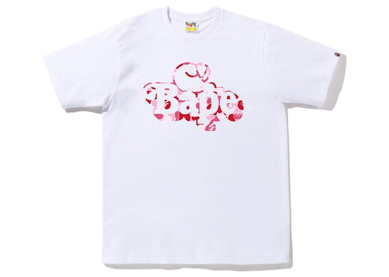 BAPE ABC Camo Milo on Bape Tee White Pink