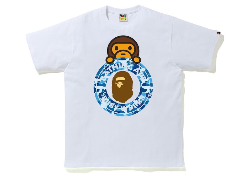 BAPE ABC Camo Milo on Busy Works Tee White/Blue