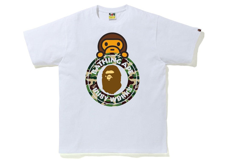 BAPE ABC Camo Milo on Busy Works Tee White/Green