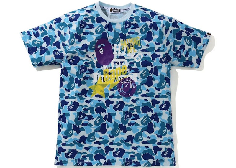 BAPE ABC Camo Multi Print Tee Blue