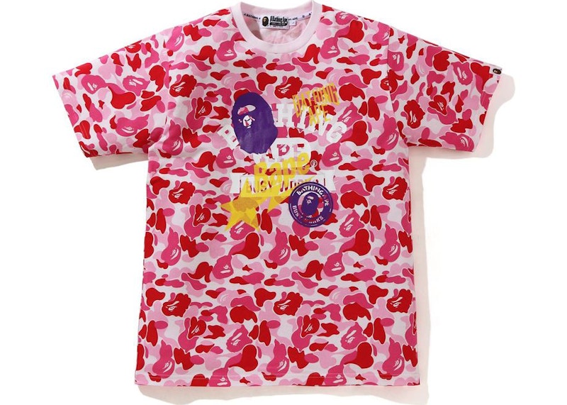 BAPE ABC Camo Multi Print Tee Pink