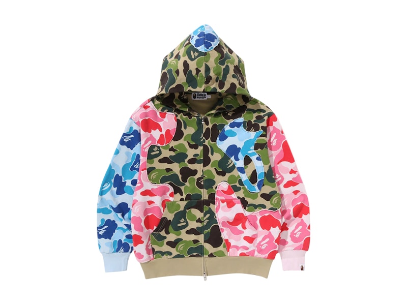 BAPE ABC Camo Patchwork Relaxed Fit Zip Hoodie Multicolor