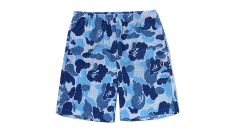 BAPE ABC Camo Pile One Point Sweat Shorts Blue