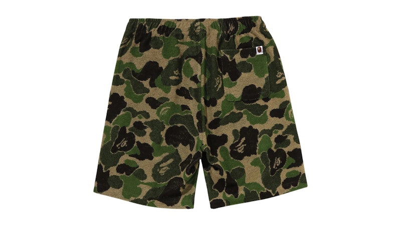 BAPE ABC Camo Pile One Point Sweat Shorts Green