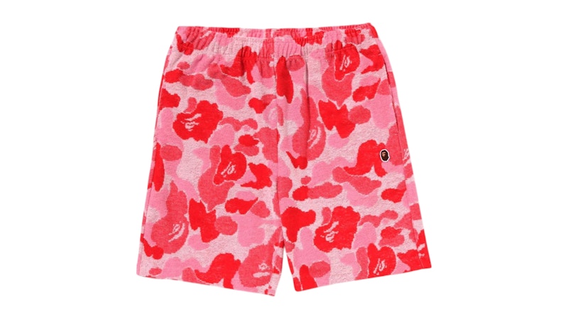 BAPE ABC Camo Pile One Point Sweat Shorts Pink