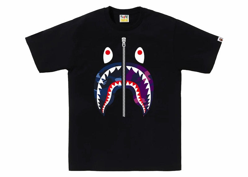 BAPE ABC Camo Rebuild Shark Tee Black/Blue
