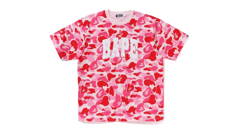 BAPE ABC Camo Relaxed Fit Bape Logo Tee Pink