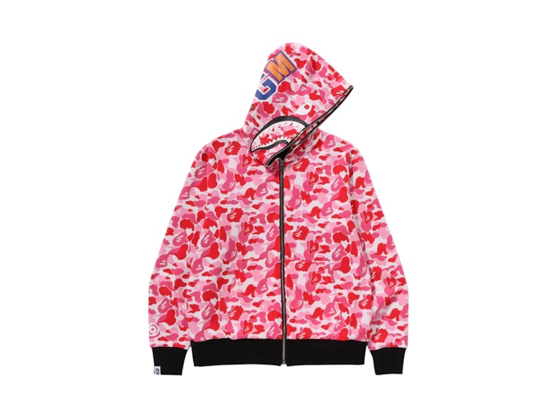 BAPE ABC Camo Reversible Shark Full Zip Hoodie Pink/Black