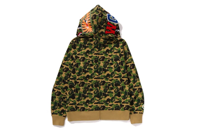 BAPE ABC Camo Separate Shark Full Zip Hoodie Green