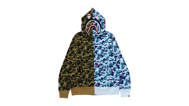 BAPE ABC Camo Separate Shark Full Zip Hoodie Grey/Black