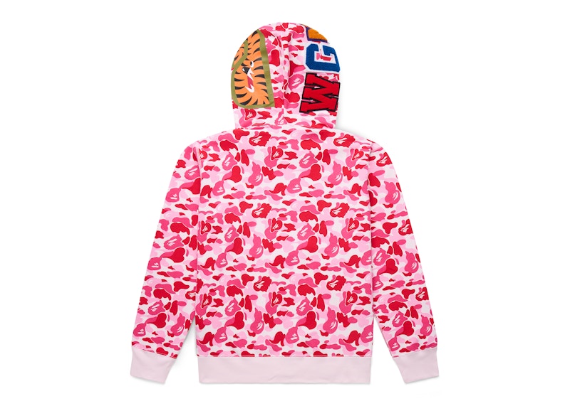BAPE ABC Camo Shark Full Zip Hoodie Pink