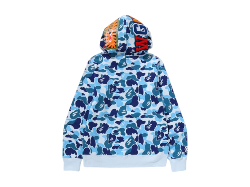 BAPE ABC Camo Shark Half Zip Pullover Hoodie Blue