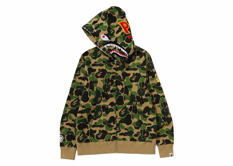 BAPE ABC Camo Shark PONR Full Zip Hoodie Green