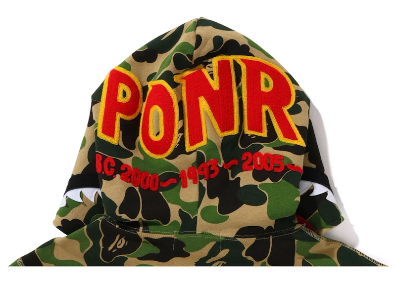 BAPE ABC Camo Shark PONR Full Zip Hoodie Green