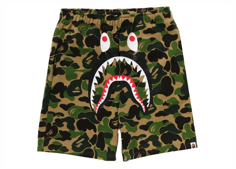BAPE ABC Camo Shark Sweat Shorts Green