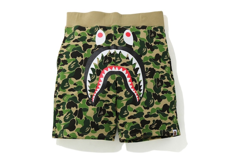 BAPE ABC Camo Shark Sweatshorts Green
