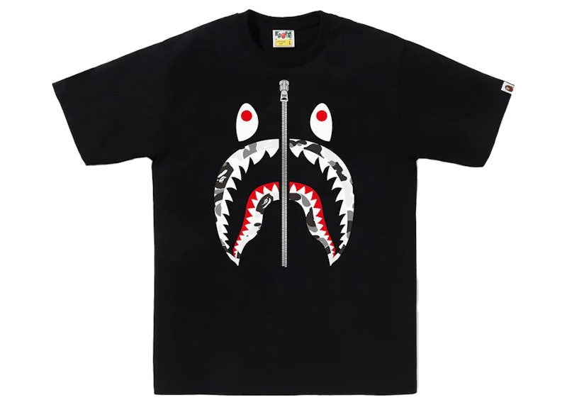 BAPE ABC Camo Shark Tee Black/Grey/Silver