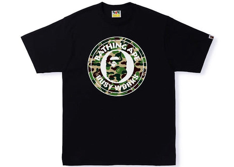 BAPE ABC Camo Single Color Busy Works Tee Black Green