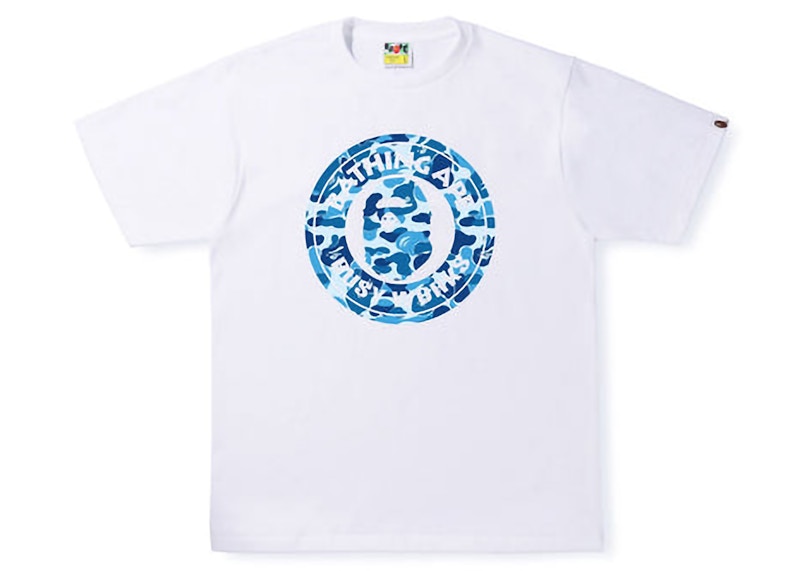 BAPE ABC Camo Single Color Busy Works Tee White Blue