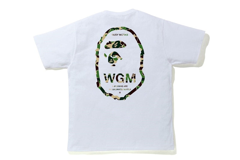 BAPE ABC Camo WGM Ape Head Tee White/Green