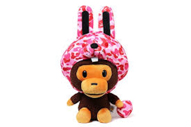 BAPE ABC Easter Bunny Hood Milo Plush Pink