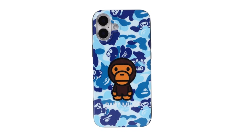 BAPE ABC Milo Camo iPhone 16 Plus Case Blue