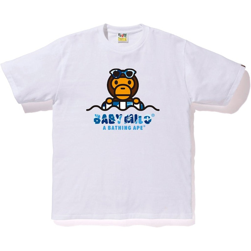 BAPE ABC Milo Float Summer Tee White/Blue