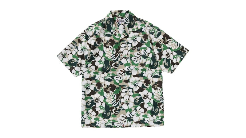 BAPE ABC Resort Camo Open Collar S/S Shirt Green
