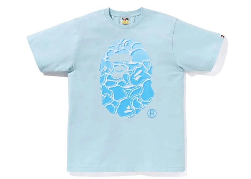 BAPE ABC Sea Surface Camo Ape Head Tee Sax
