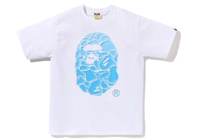 BAPE ABC Sea Surface Camo Ape Head Tee White