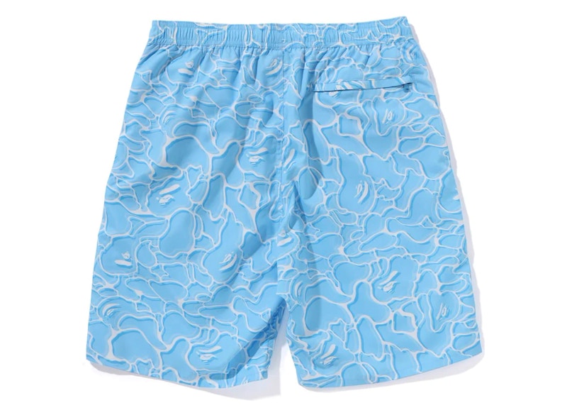 BAPE ABC Sea Surface Camo Beach Shorts Blue