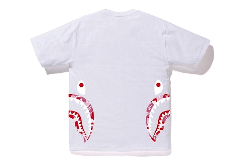 BAPE ABC Side Shark Tee White/Pink