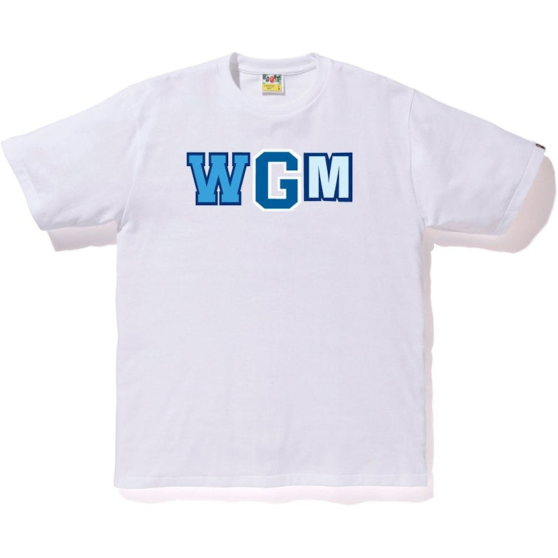 BAPE ABC WGM Milo Gold Zip Shark Tee White/Blue