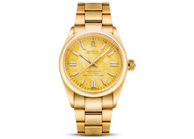 BAPE ABathing Ape Type 7 Bapex Watch Gold Yellow