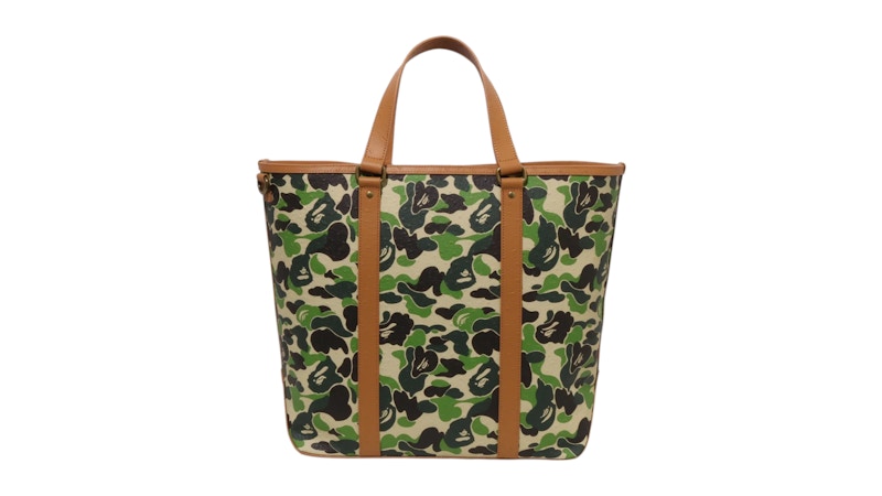 BAPE Abc Camo Pu Ostrich Tote Bag Green