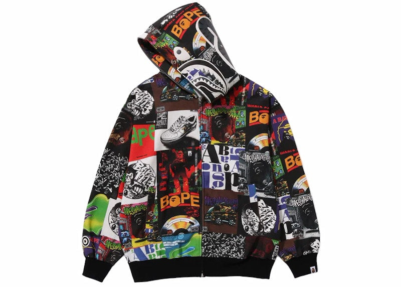 BAPE Album Monogram Shark Hoodie Multicolor