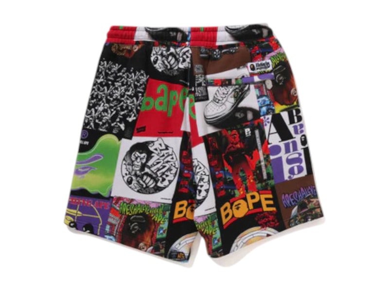 BAPE Album Monogram Sweat Shorts Multicolor